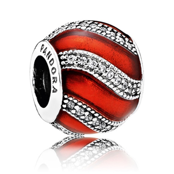 Pandora Jewelry - Pandora (Retired) Adornment Charm with Red Enamel